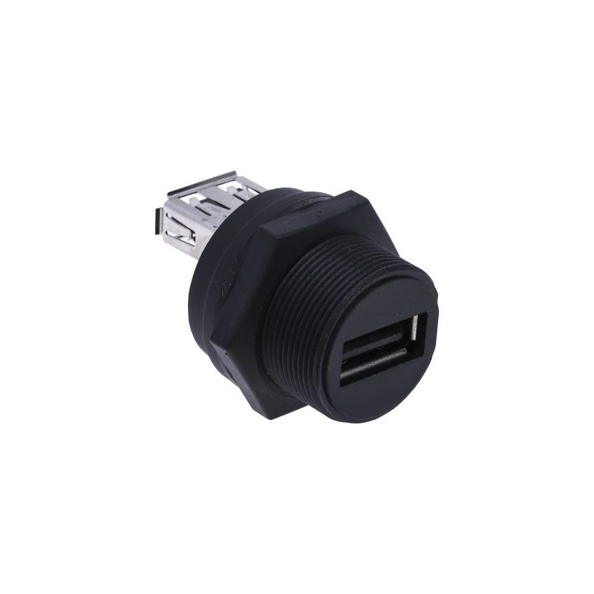 IP67 Female to Female USB Connector USB 2.0 Type A Adapter Straight Front Mount