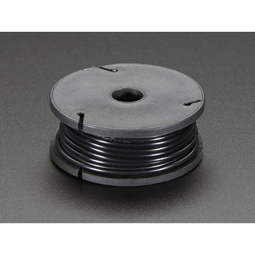 Solid-Core Wire Spool - 25ft - 22AWG - Black