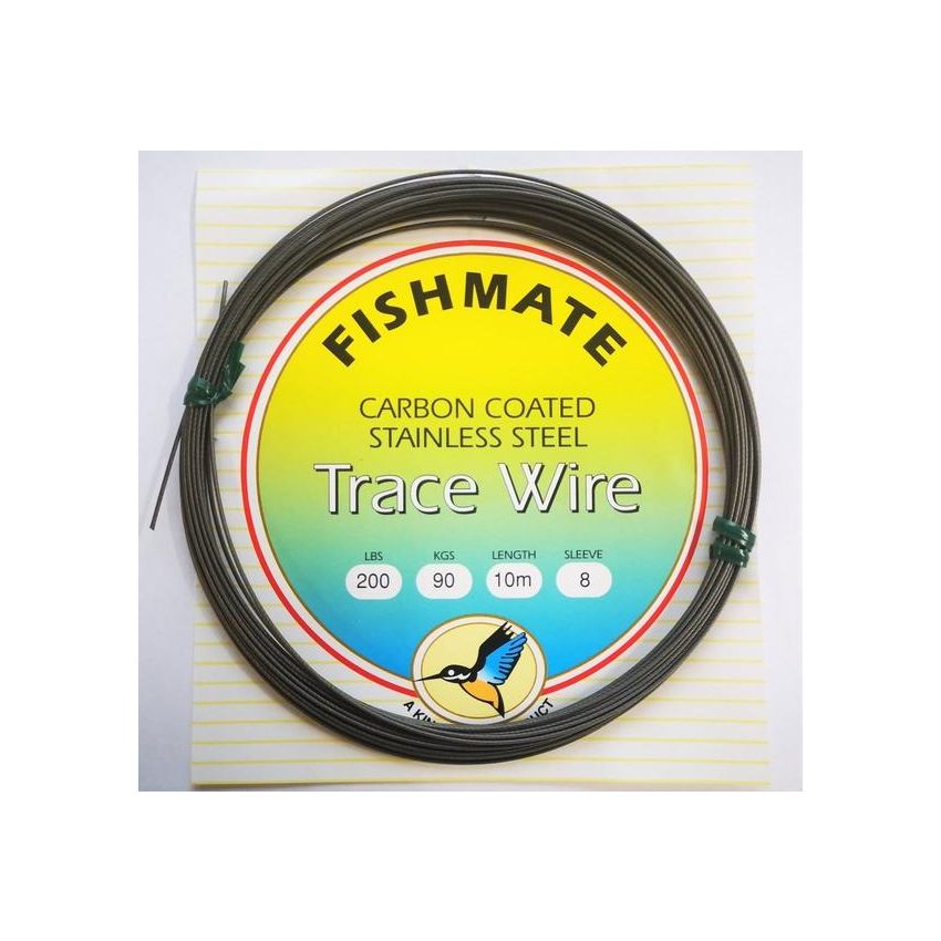 Fishmate Carbon Coated TraceWire 60lb 27kg 2 sleeve