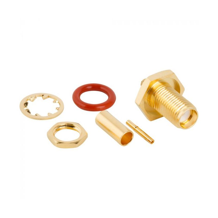 132284 SMA Straight Crimp Jack RG-174 RG-188 RG-316 Times LMR-100A Bulkhead 50 Ohm