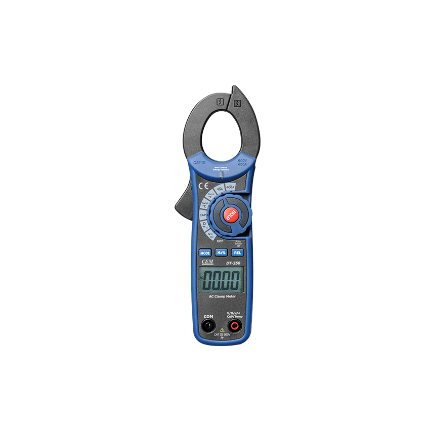 DT-351 Digital AC/DC Clamp Meter, 400A/600V, Auto-Ranging, True RMS