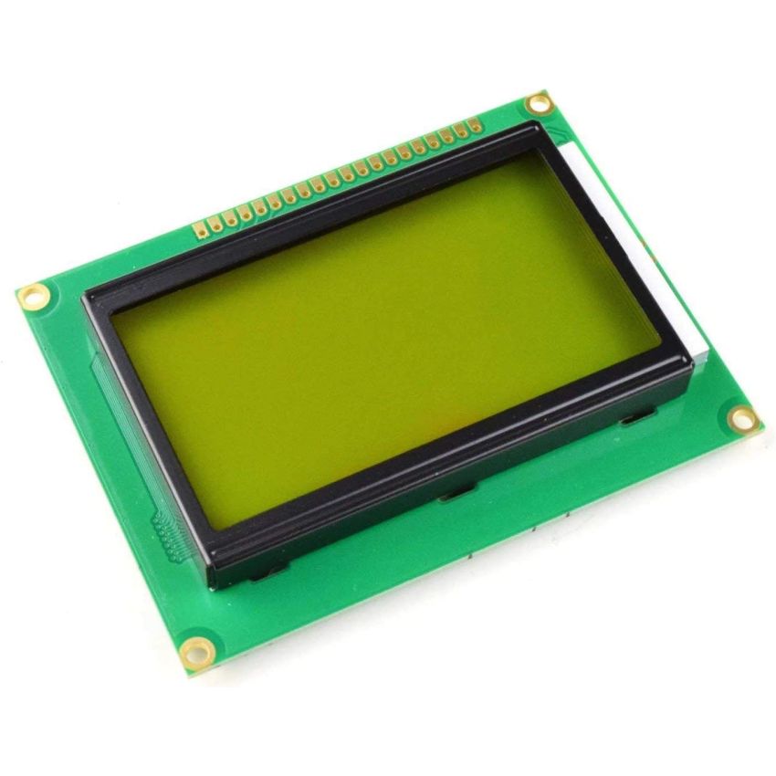 128x64 Green LCD Display Module, 5V, High-Resolution Graphic Interface