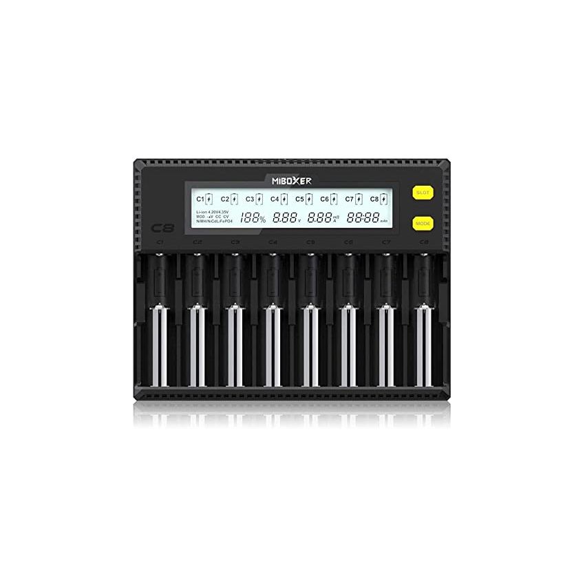 18650 Battery Charger,8 Bay Smart & Fast Charger with Automatic LCD Display