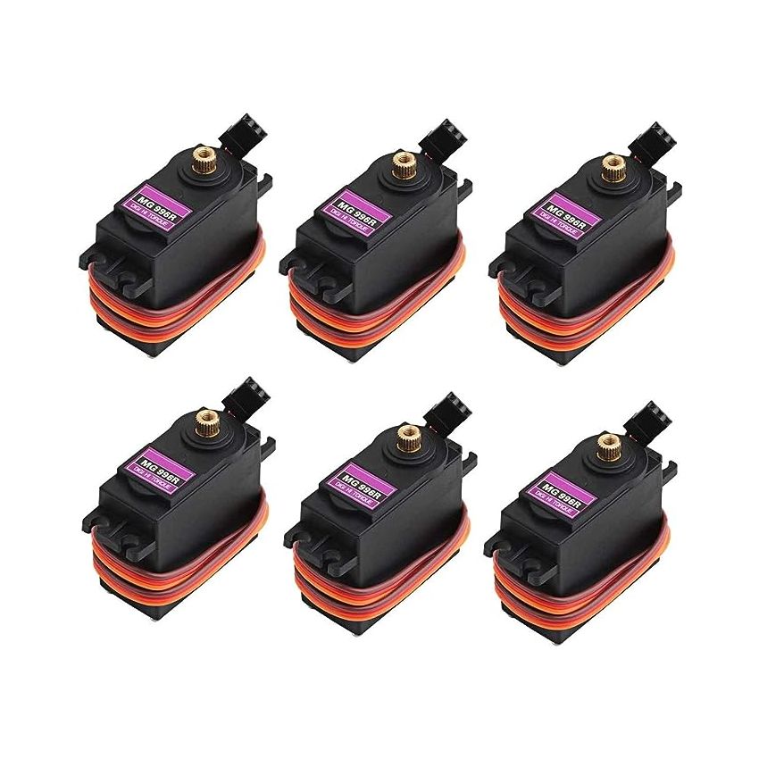 ETMall MG996R Torque Digital High Speed Metal Gear Servo Motor Compatible with Arduino Raspberry Pi Projects,6 Pieces