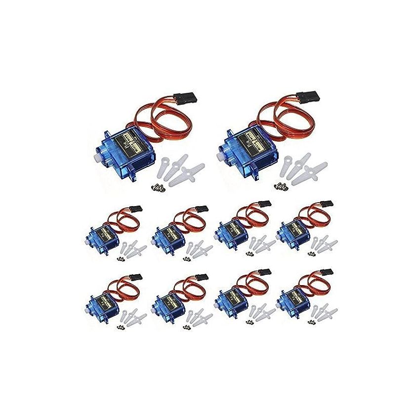 J-Deal 10x Pcs SG90 Micro Servo Motor 9G RC Robot Helicopter Airplane Boat Controls
