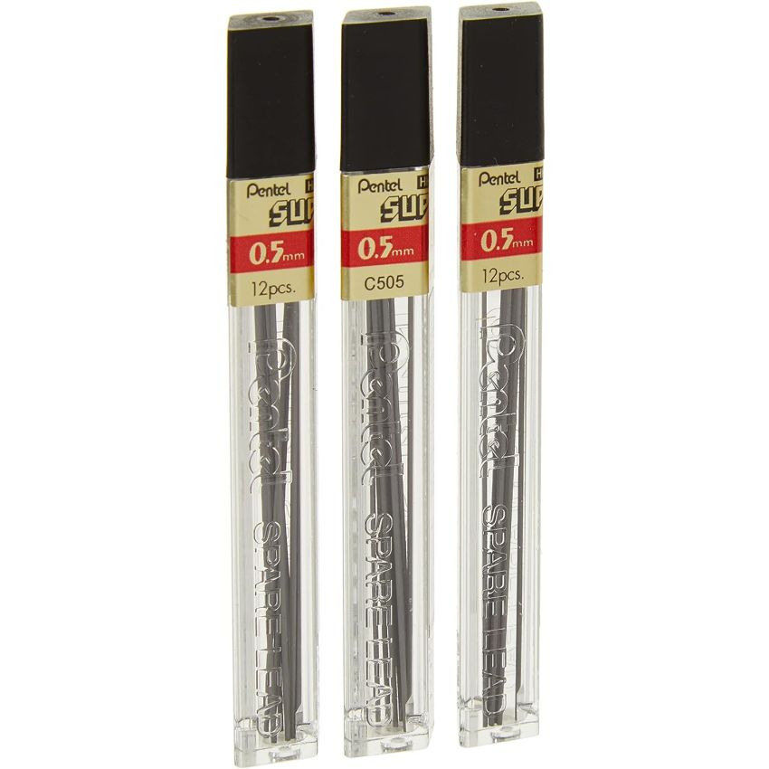 Pentel Super Hi-Polymer Lead Refill, 0.5mm, Fine, 4B, (C505-4B)