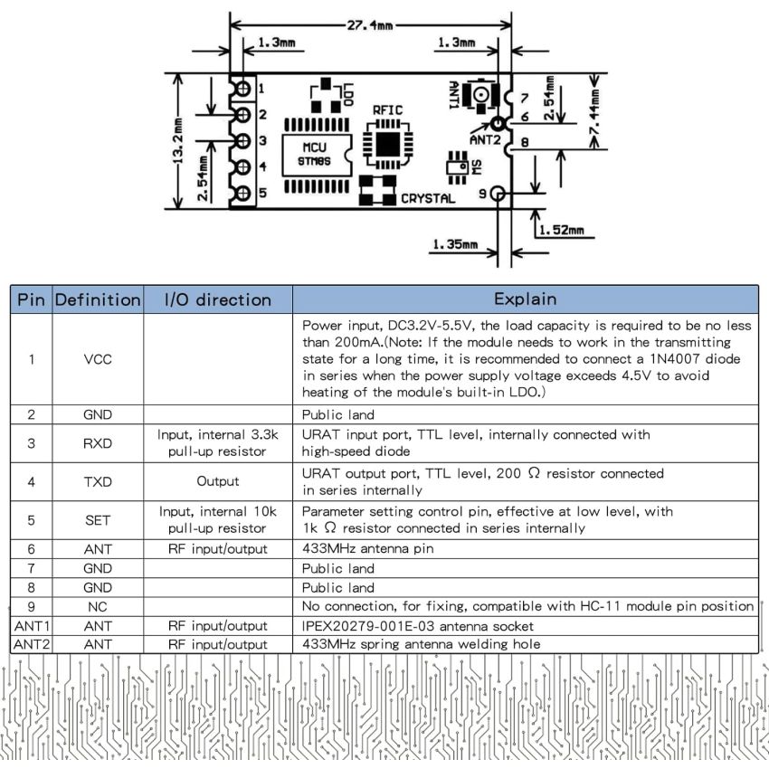 HC-12 ,Wireless Serial Port Communication Module - 433 MHz Long-Range Transceiver