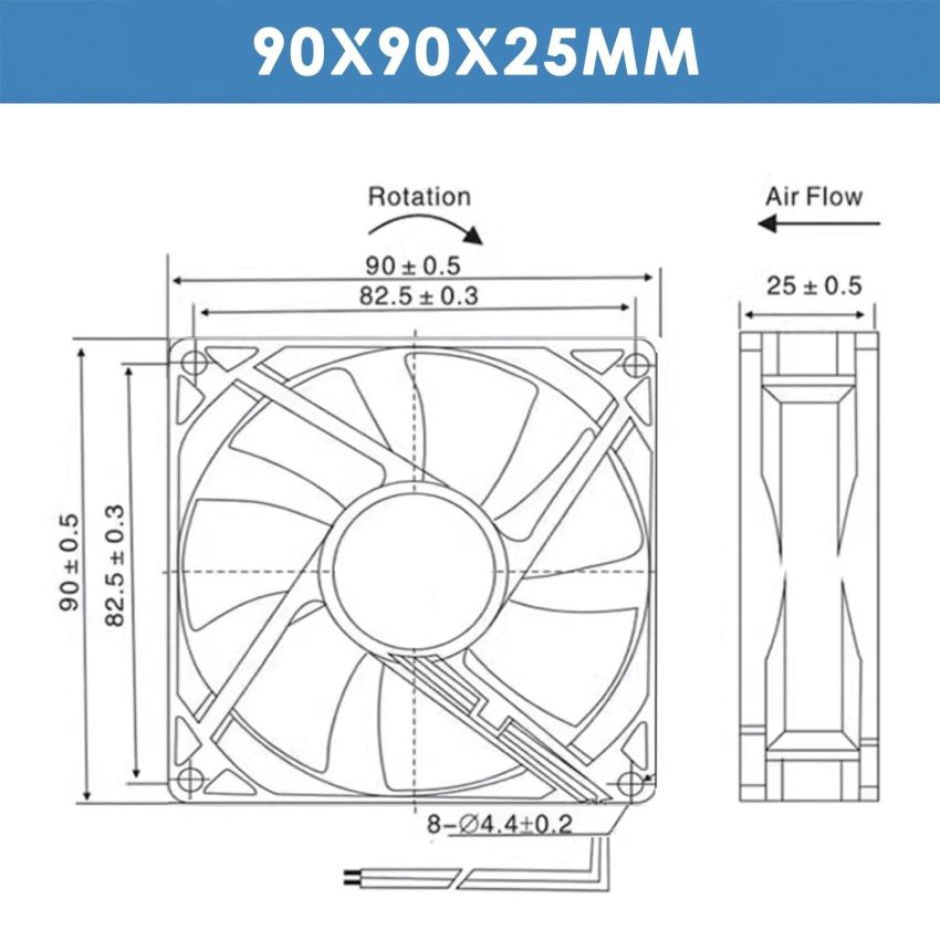 9025,Cooling Fan,90x90x25MM,220VAC 