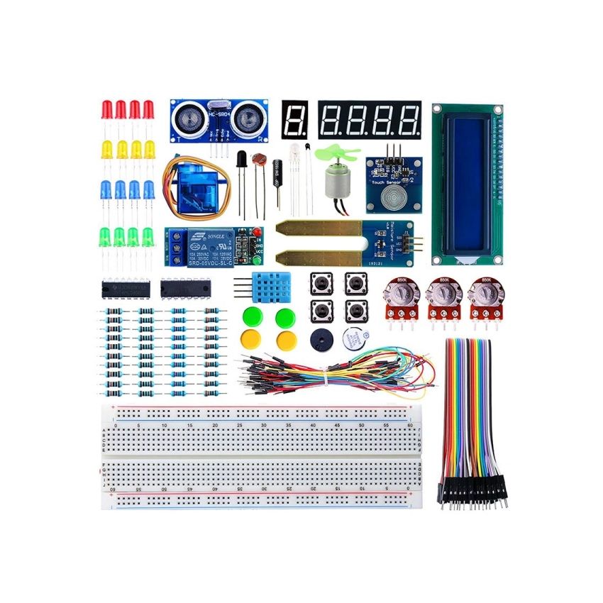Elecrow Starter Kit for Arduino – 33 Modules, 5 Sensors, LCD Display, 24 Courses & 4 Project Examples