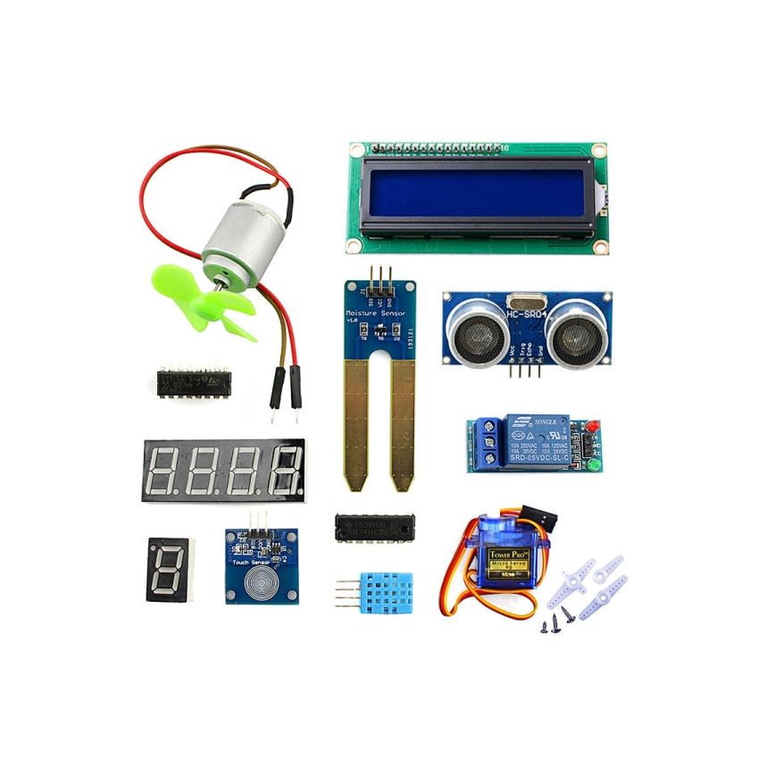 Elecrow Starter Kit for Arduino – 33 Modules, 5 Sensors, LCD Display, 24 Courses & 4 Project Examples