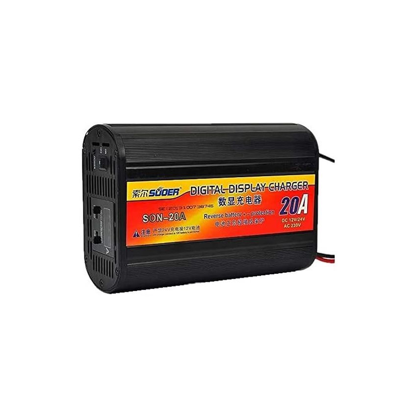 SON-20A+ Battery Charger, Smart Charger, 12V/24V Output, 20A Max Current