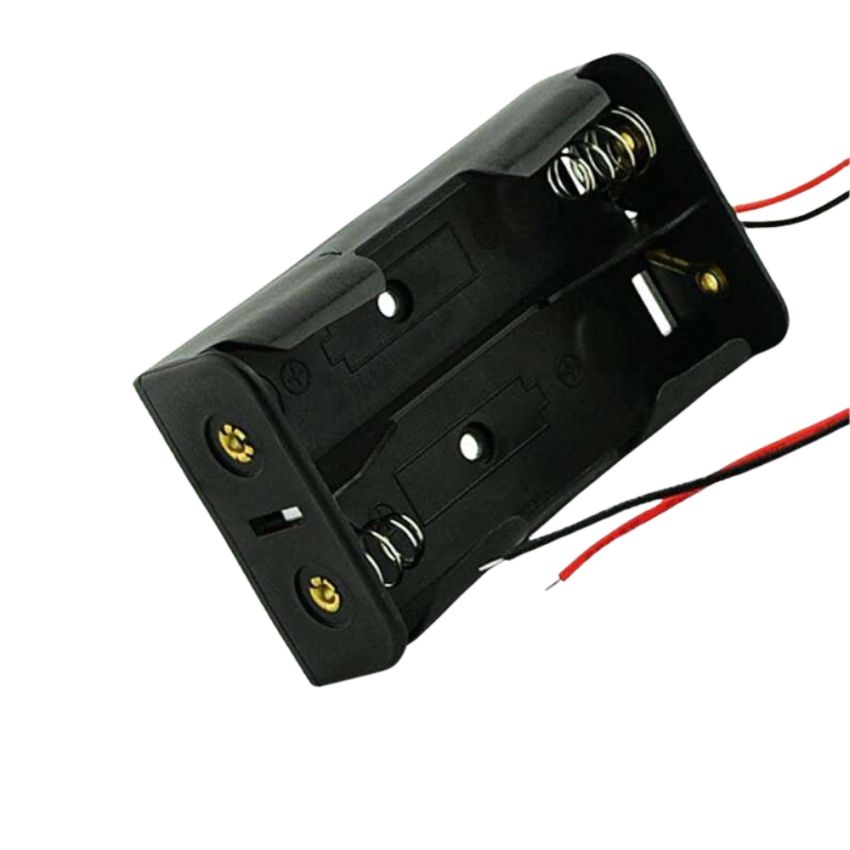 2-Way 18650 Battery Holder, Wired Connection for 3.7V Batteries