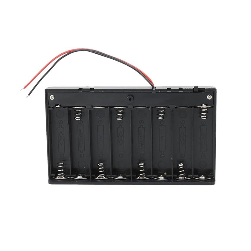 8-Way AA Battery Holder, Wired Connection for 1.5V Batteries