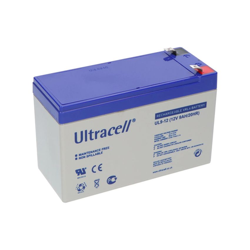 UL9-12 Ultracell Sealed Lead Acid Battery – 12V 9Ah / 20HR (VRLA Type)