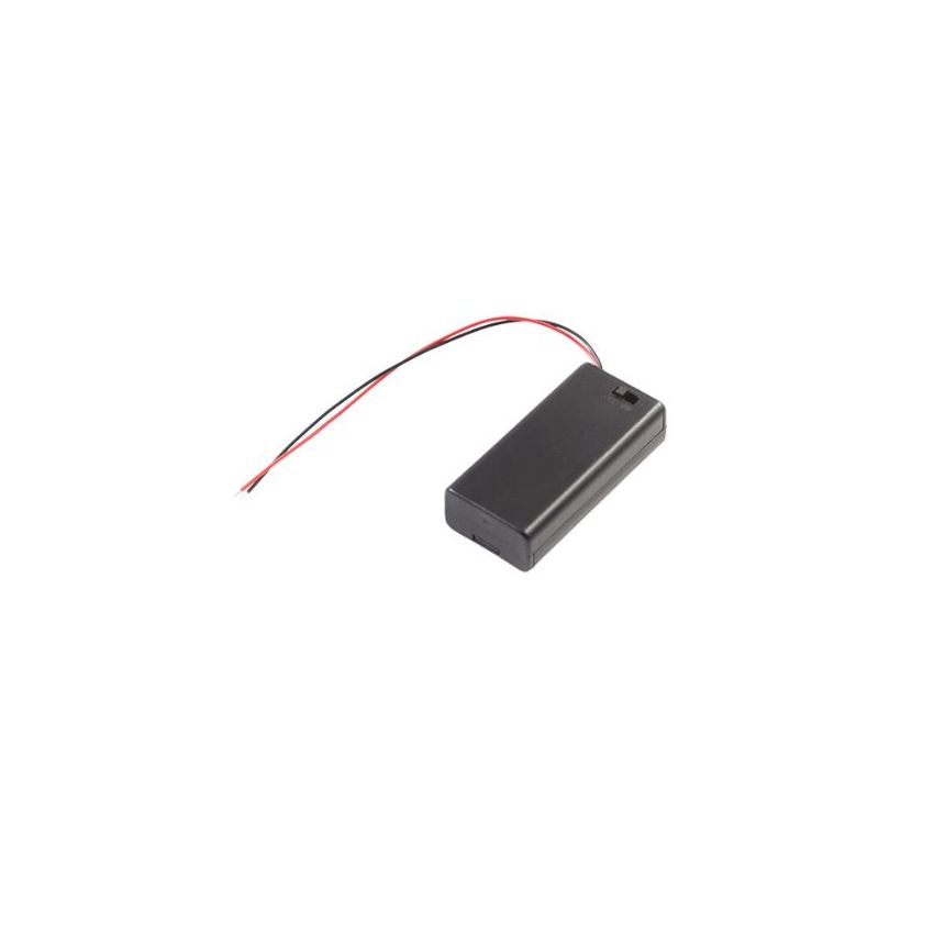 Battery Holder 2xAA with Cover and Switch