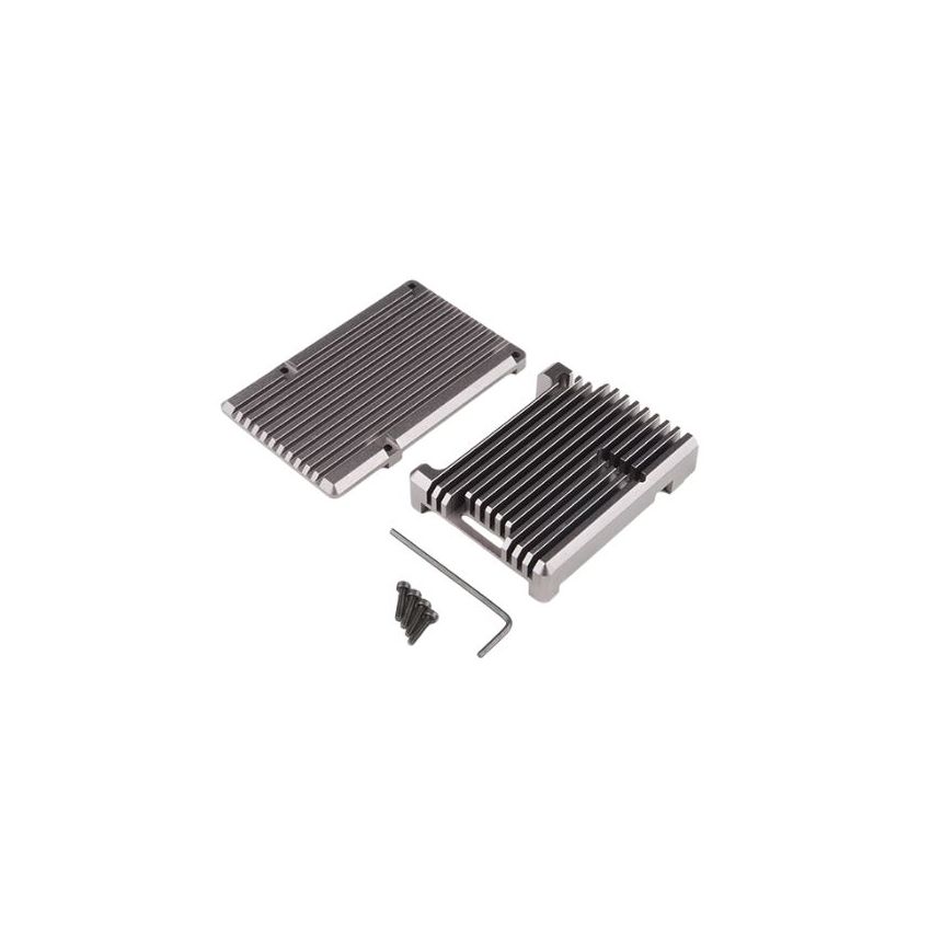 Aluminium Heatsink Case for Raspberry Pi 4 - Magnetite Grey