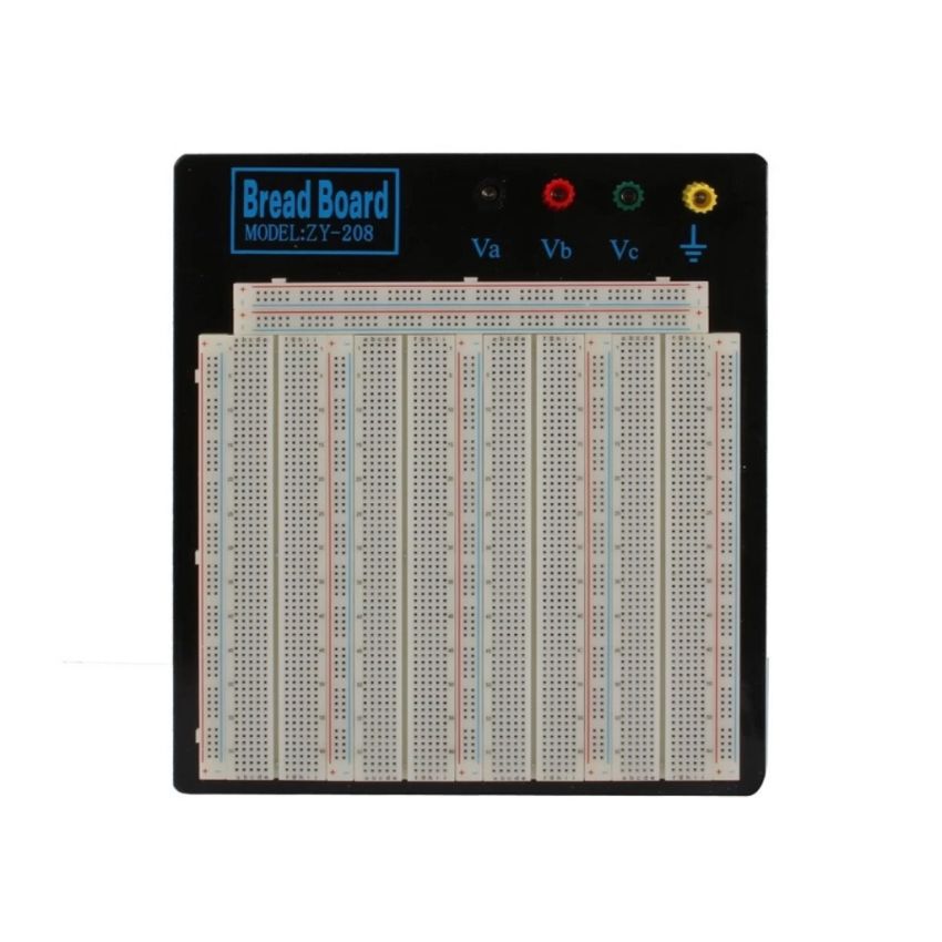 ZY-208, Solderless Breadboard with 3 Binding Posts for Electronic Circuit Prototyping