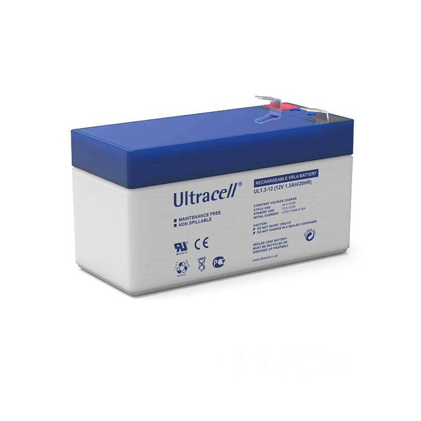 UL1.3-12 - Ultracell, Lead-Acid  Rechargeable Battery, 12V, 1.3Ah