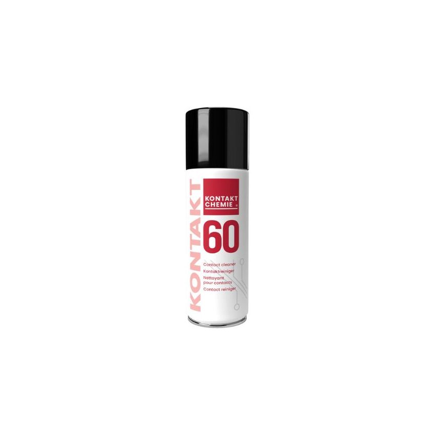 KONTAKT 60, 200 ML – Electronic Contact Cleaner,Red Transparent, Oxide-Dissolving, Improves Conductivity, Essential Maintenance for Electrical Contacts