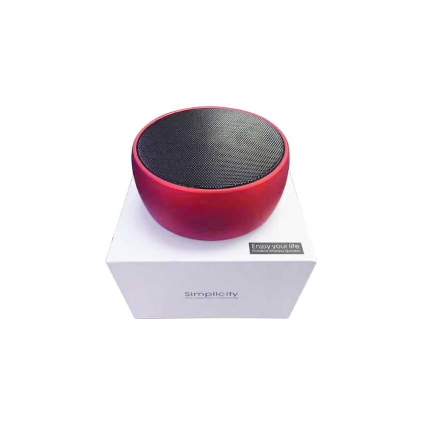 Simplicity BS01 Red Portable Wireless Bluetooth Speaker , Compact Wireless Sound Device