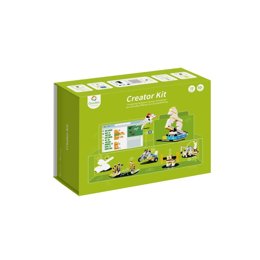 Crowbits Creator Kit ,12 in 1 Arduino-Based STEM Learning Kit with LEGO-Compatible Blocks & Graphical Programming