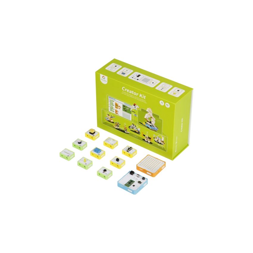Crowbits Creator Kit ,12 in 1 Arduino-Based STEM Learning Kit with LEGO-Compatible Blocks & Graphical Programming