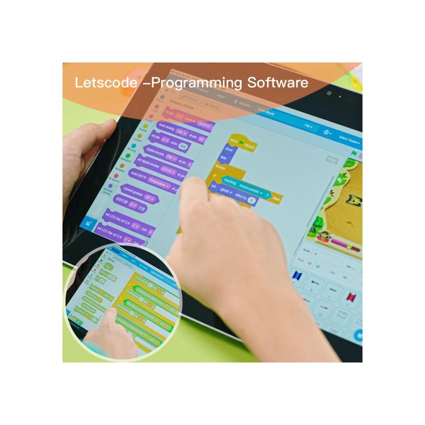 Crowbits Creator Kit ,12 in 1 Arduino-Based STEM Learning Kit with LEGO-Compatible Blocks & Graphical Programming