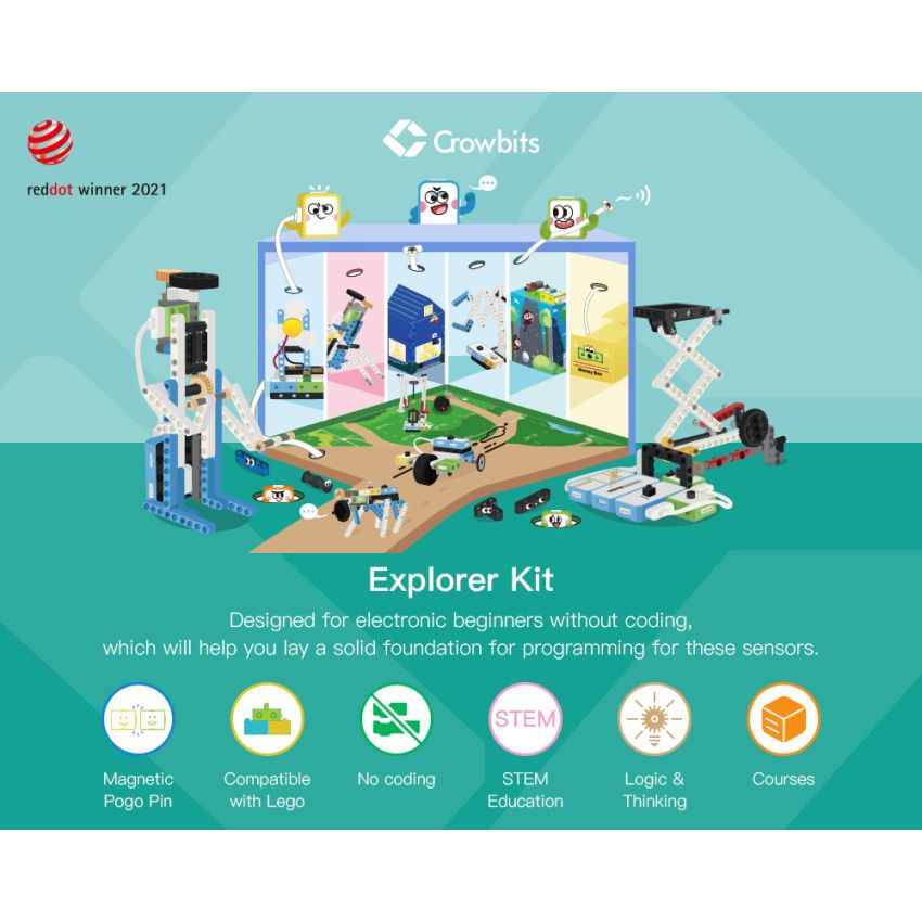 Crowbits Explorer Kit – Micro:bit-Based STEM Learning with Plug-and-Play Modules & Graphical Programming