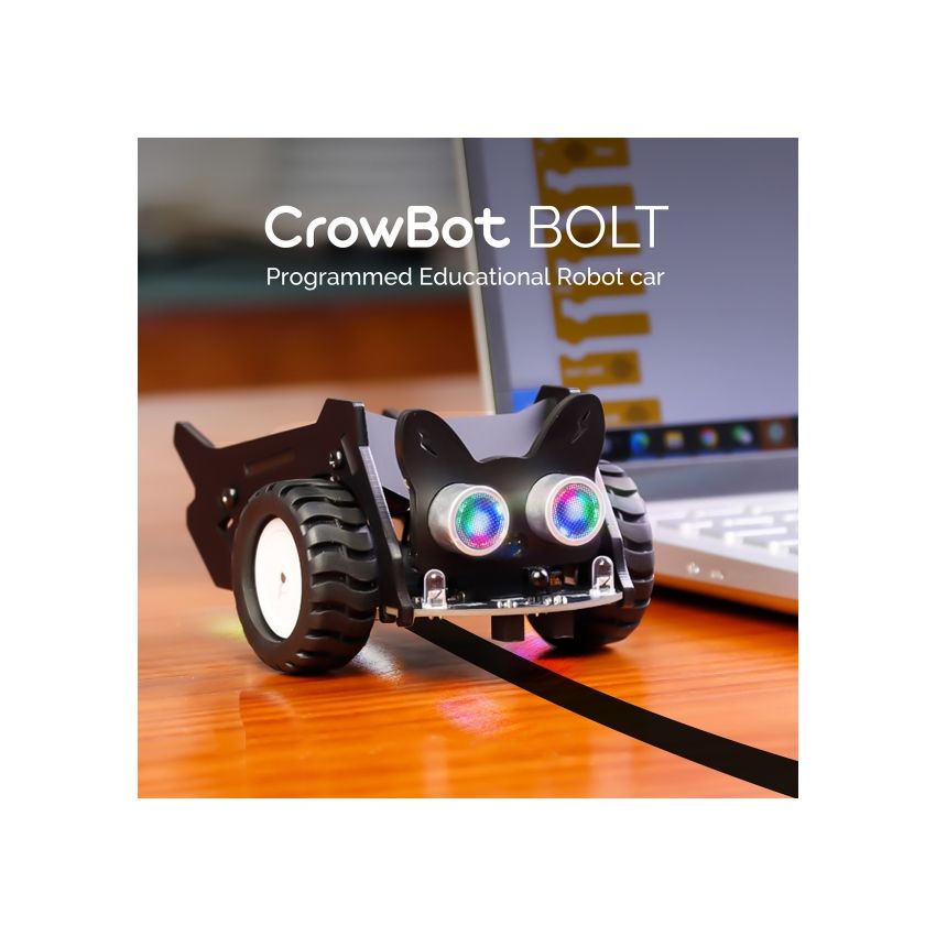 Crowbot Bolt – Programmable Smart Robot Car, AI & Obstacle Avoidance, STEM Robotics Kit