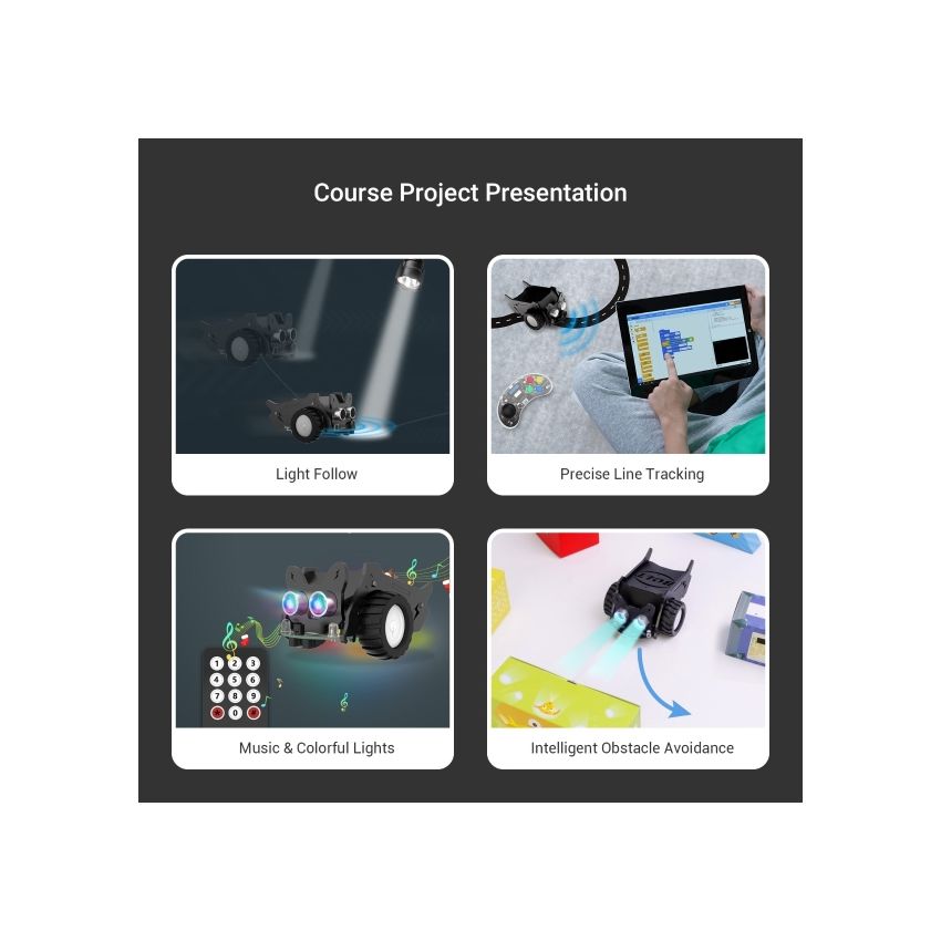 Crowbot Bolt – Programmable Smart Robot Car, AI & Obstacle Avoidance, STEM Robotics Kit