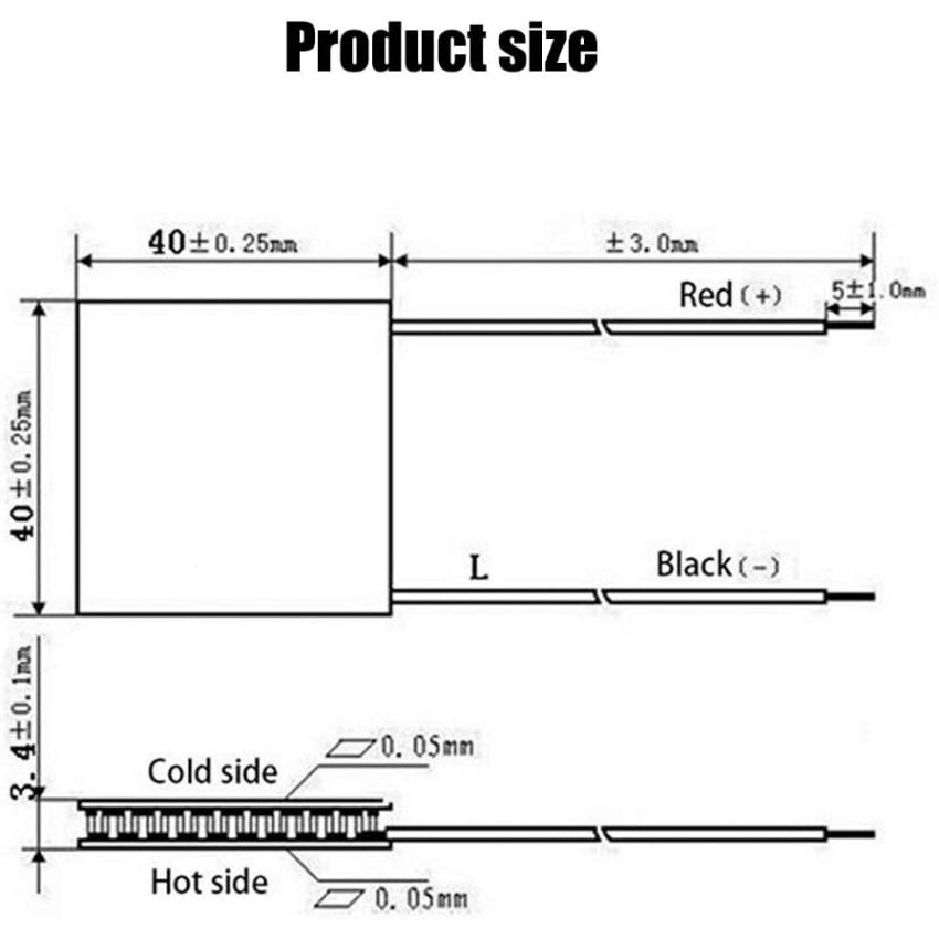 TEC1-12705 Thermoelectric Cooler Peltier Module - 12V, 57W, 5A