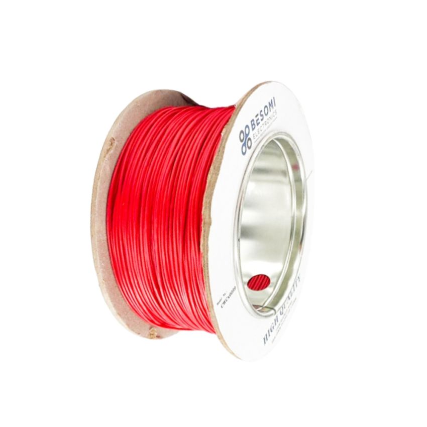 Besomi 20/0.13mm 100m Red Hookup Wire - High Quality PVC Insulated
