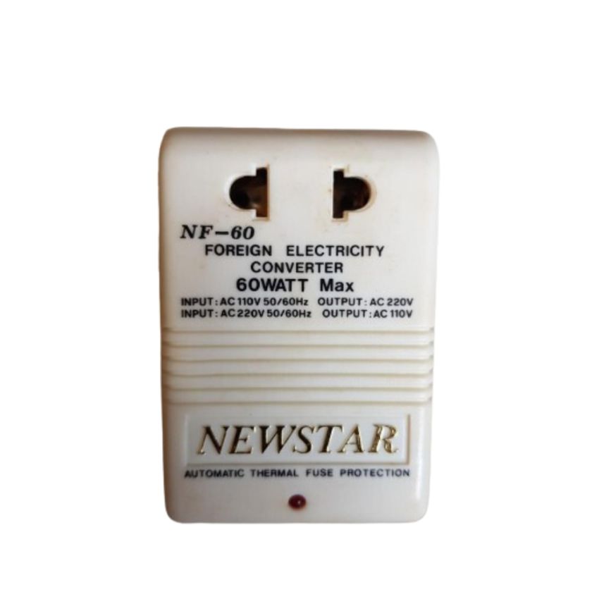 NF-60 Foreign Electricity AC-AC Converter, 60W Max - Automatic Thermal Fuse Protection for Global Voltage Conversion