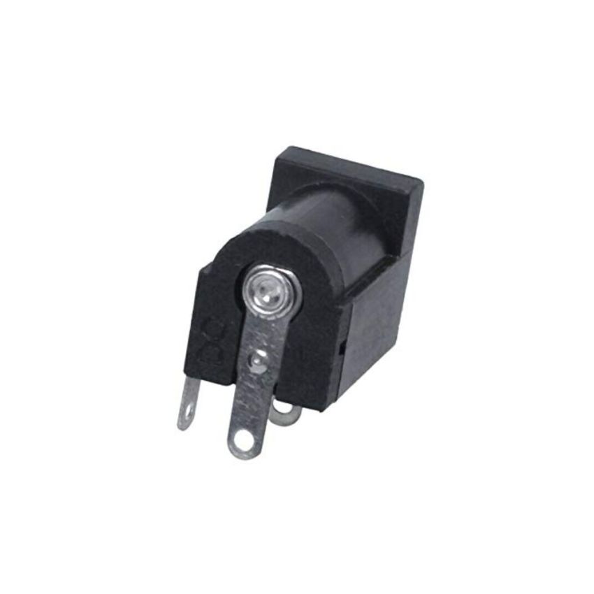DC Power Jack/Connector, 2.1mmx5.5mm,Panel Mount, Black,Plastic Housing