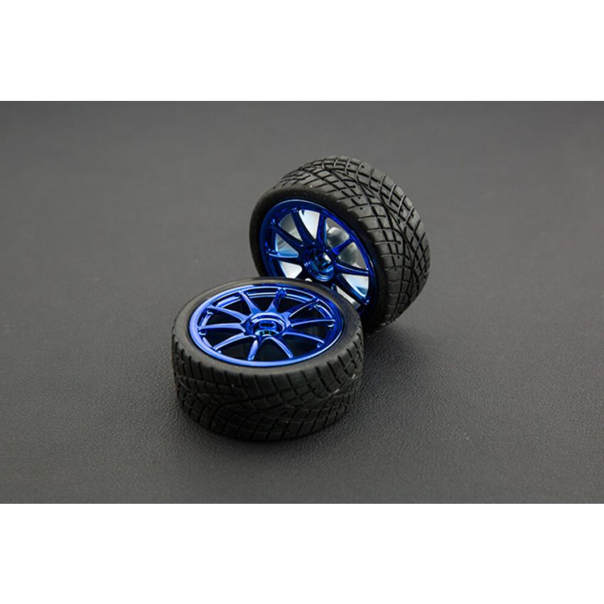 FIT0199-B D65mm Rubber Wheel Pair - Blue (Without Shaft)
