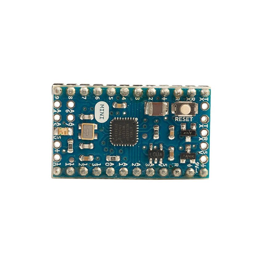 A000087 ,Arduino Mini with Headers - ATmega328 Microcontroller, 16MHz Clock, 14 Digital I/O Pins