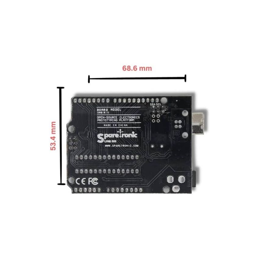 Sparetronic Arduino UNO R3, Microcontroller Development Board , USB Cable Included,DIP