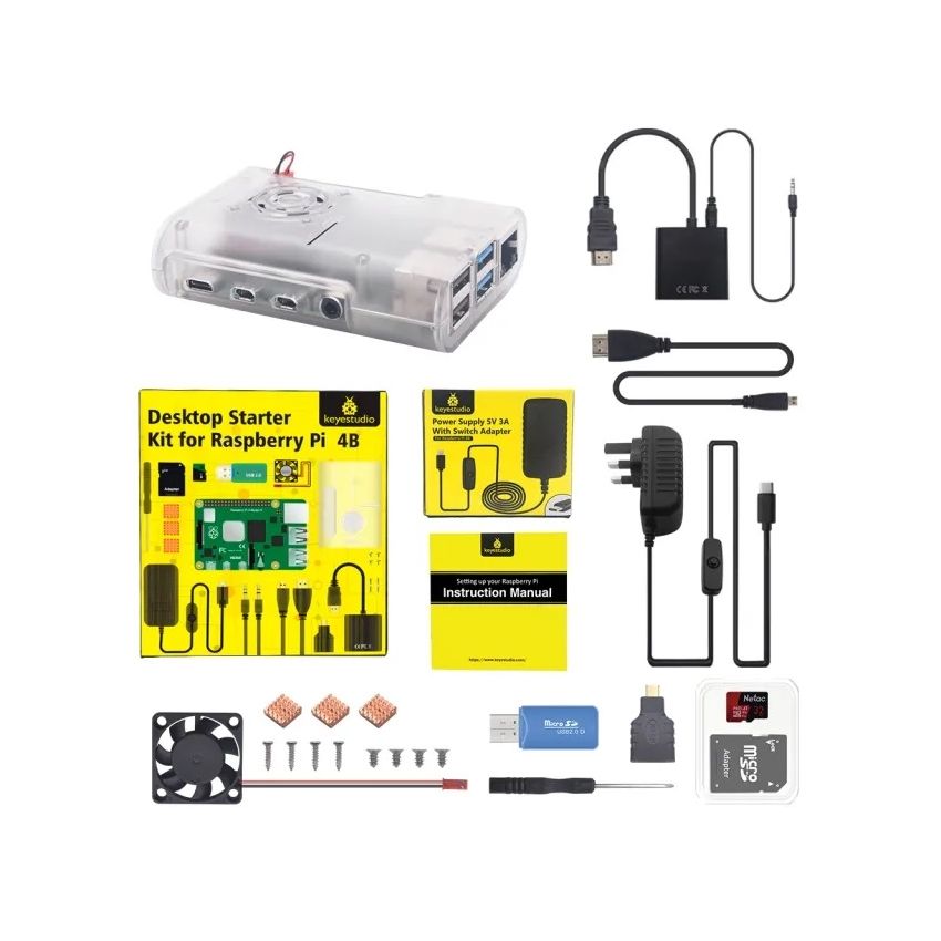 Keyestudio Pi 4B Starter Kit Complete Device Kit For Raspberry Pi 4 (Rpi Board Not Included)