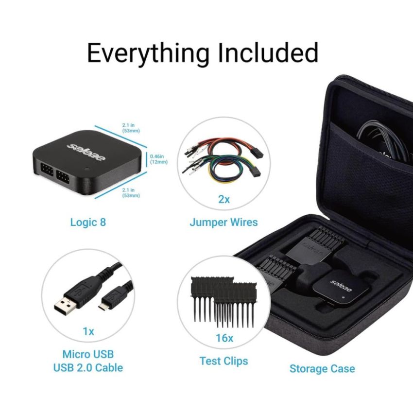 Logic 8 (Black) - Saleae 8-Channel Logic Analyzer, 24MHz