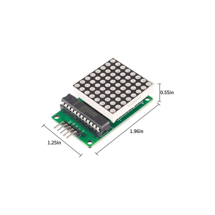 MAX7219,8x8 Dot LED Matrix Display Module, Serial Interface, Arduino Compatible