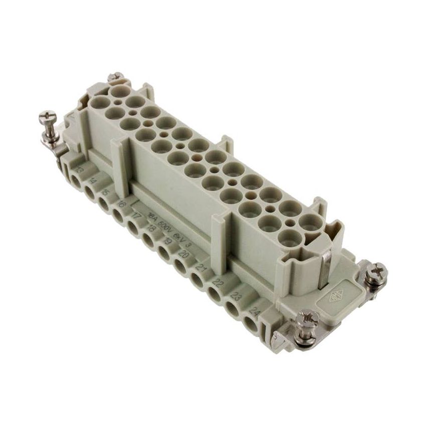 CNEF24T ,Heavy-Duty Connector Insert – 24 Poles, 16A, 500V, Screw Terminal