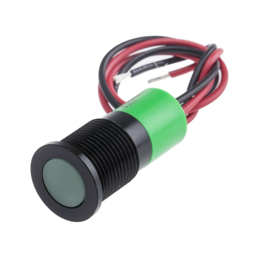 RS-Pro, 703-9052, LED 6-36 VDC Green 14 mm Mounting Hole