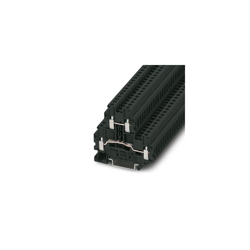3044637 Terminal Block Connector 4 Position Feed Through Black 12-26 AWG