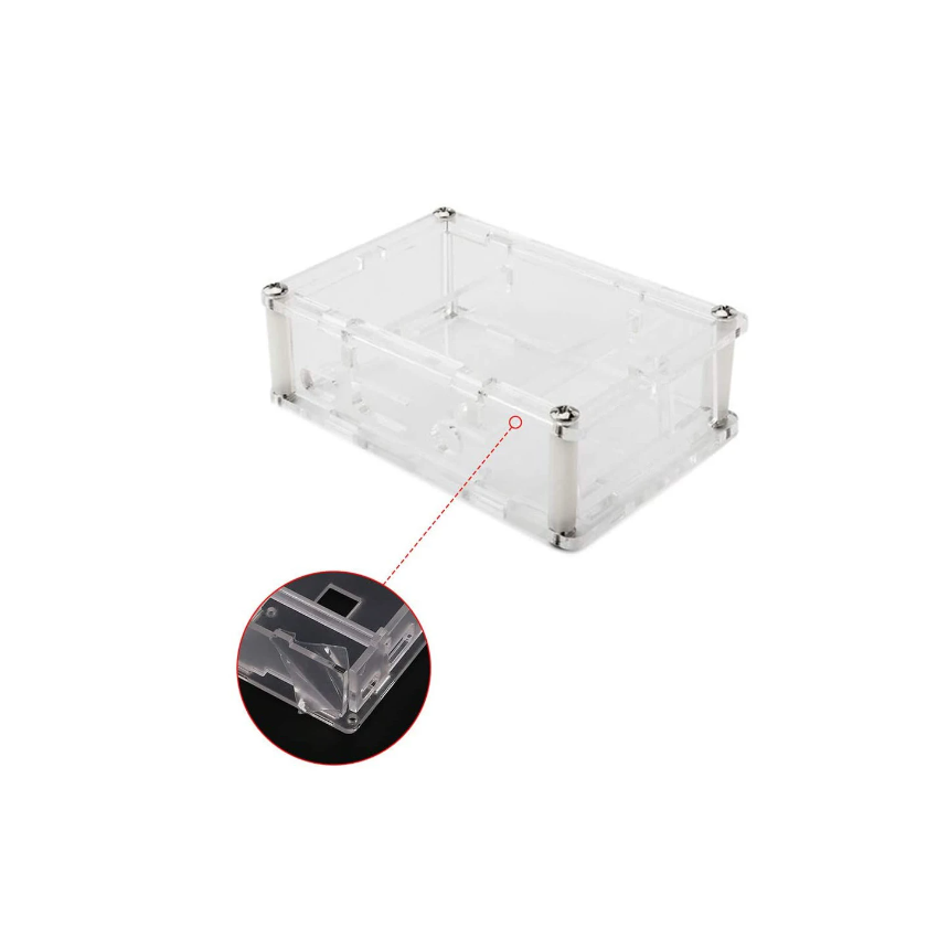 Raspberry Pi 4 Full Cover Acrylic Case – Transparent Protective Enclosure
