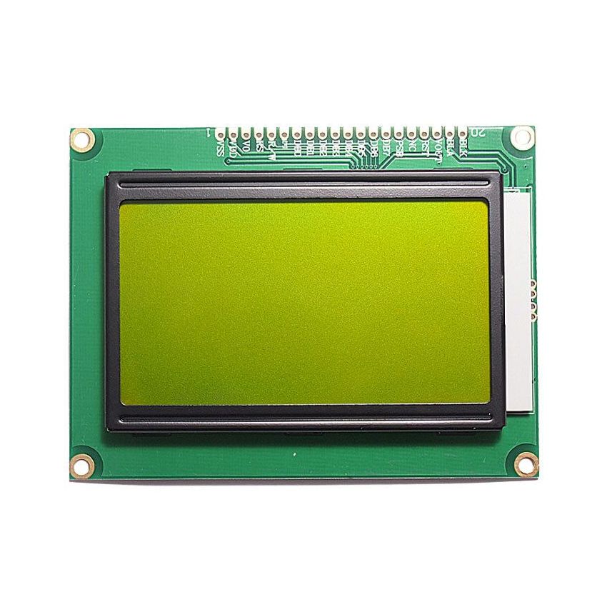 128x64 Green LCD Display Module, 5V, High-Resolution Graphic Interface