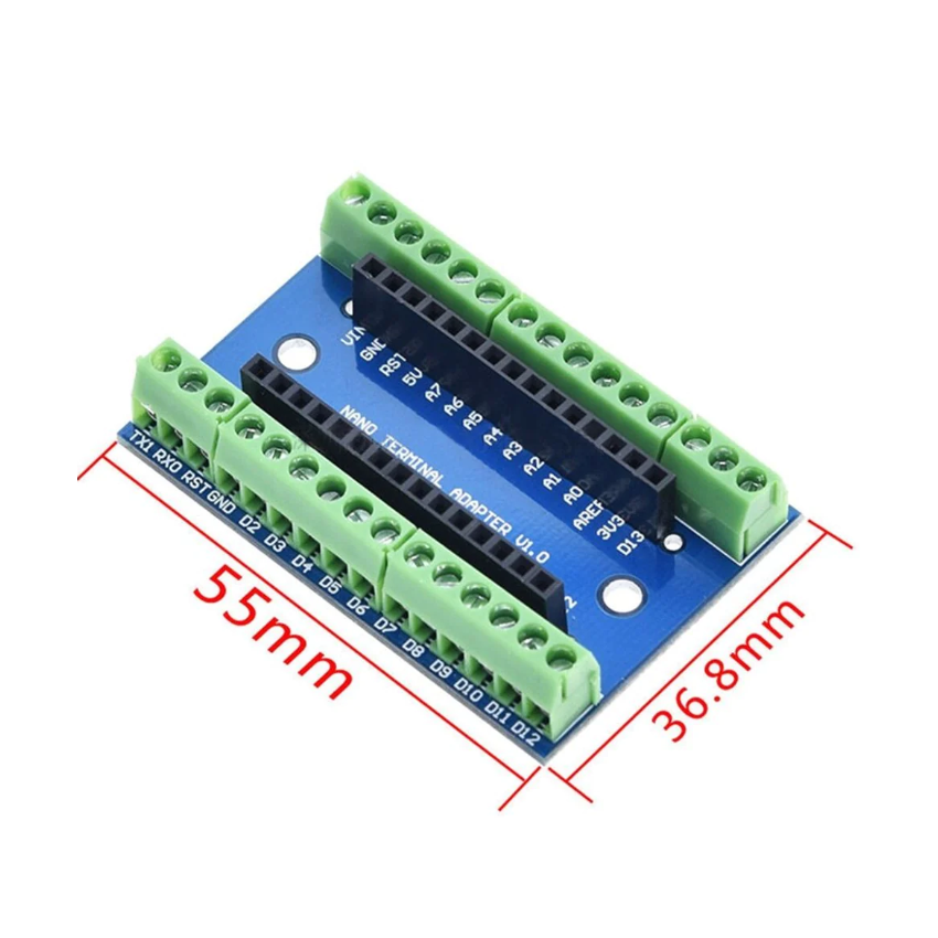 Nano Terminal Adapter V1.0 - Compact Design, Compatible with Arduino and Raspberry Pi