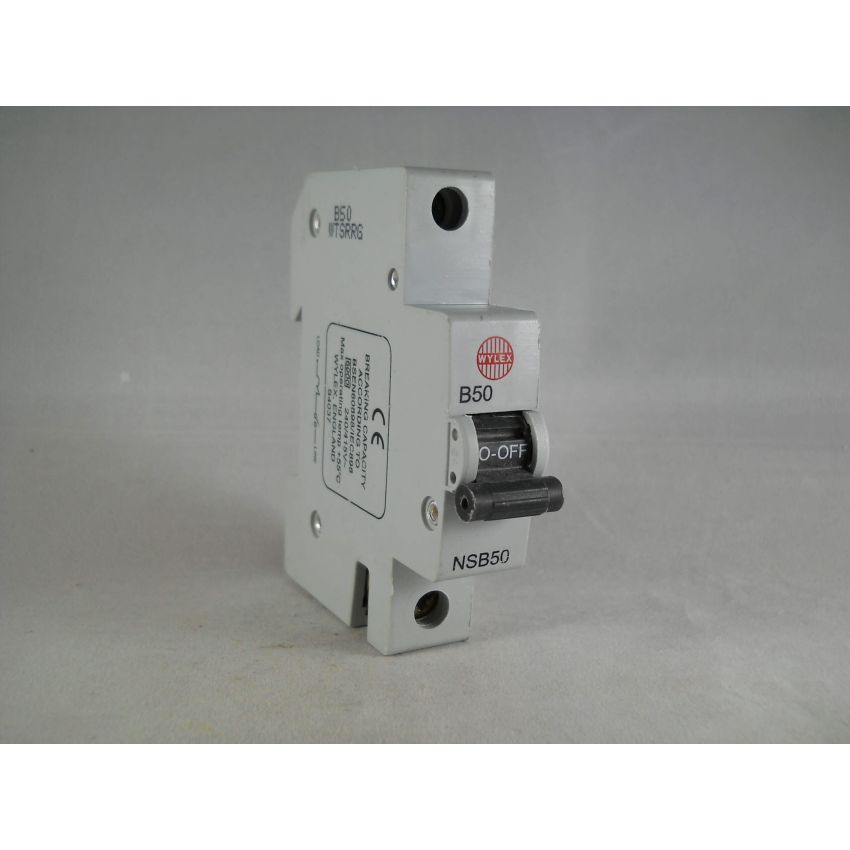 Wylex NSB50 50 Amp Single Pole Type B 6kA 230V Miniature Circuit Breaker MCB