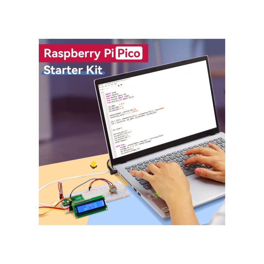 Pico Starter Kit for Raspberry Pi with 25 Detailed Lessons and Comprehensive Modules for STEM Learning