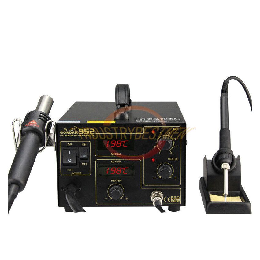2 in 1 BGA Rework Soldering Station 270W Hot Air Gun 60W Soldering Iron GORDAK 952
