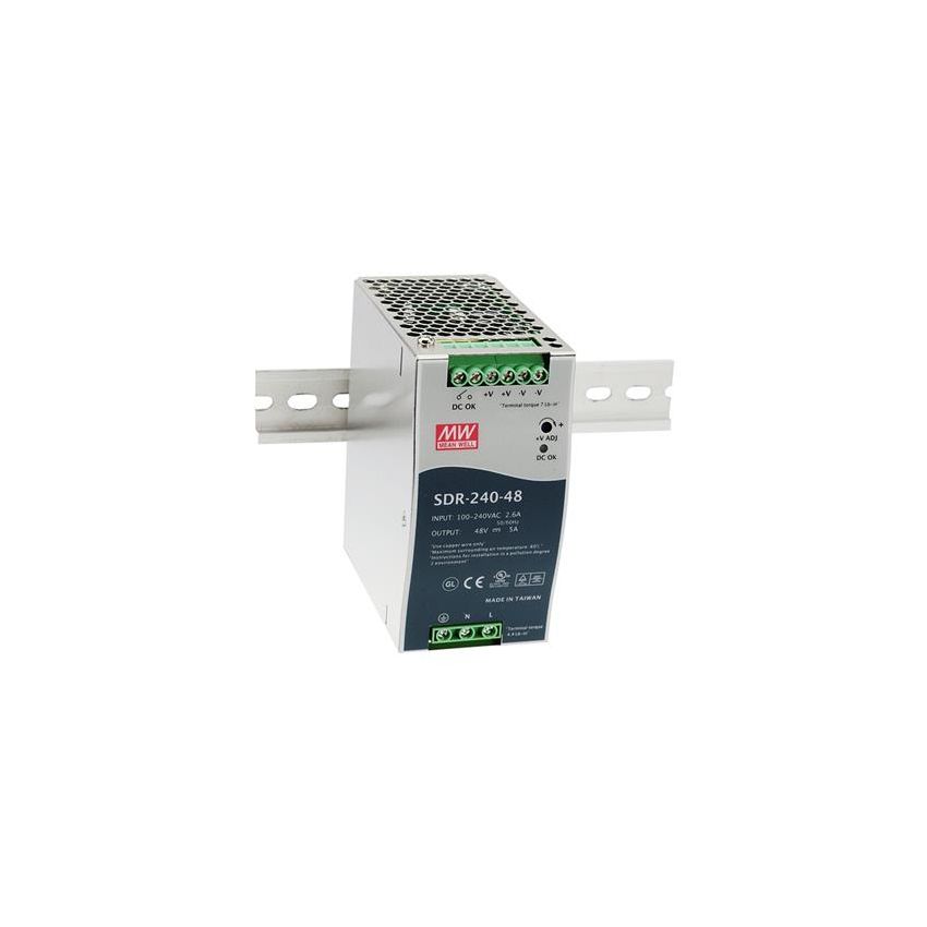 SDR-240-24, Industrial DIN Rail Power Supply – 24V, 10A, 240W